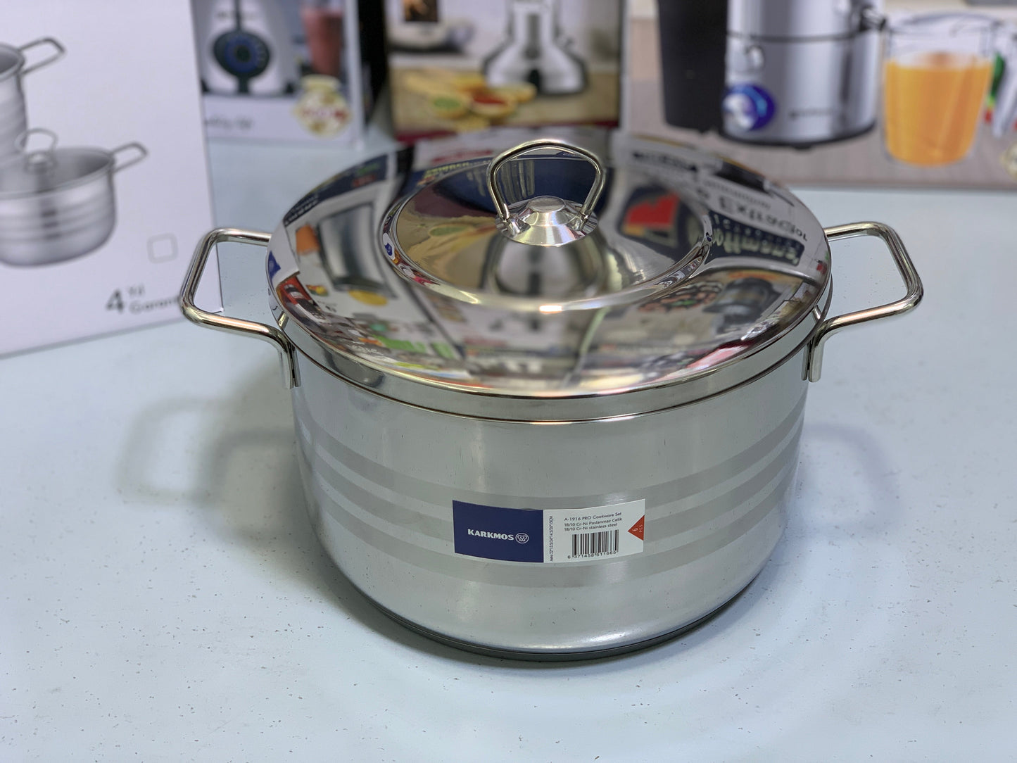 Karkmos 3 Pieces Casseroles Cookware Set Cri-Ni Stainless Steel