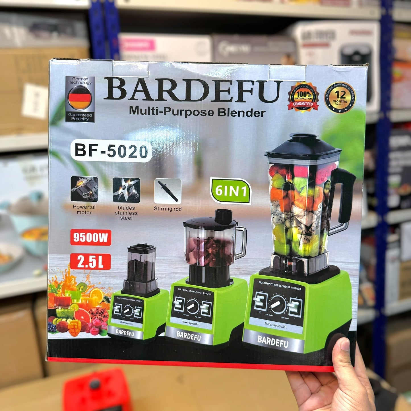 Bardefu 6-in-1 2.5L Multipurpose Blender - Lot Imported