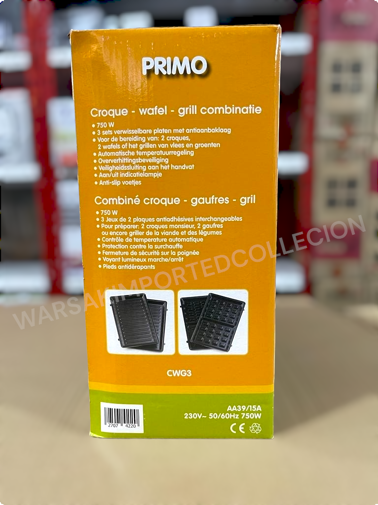 PRIMO 3 in 1 Sandwich Maker