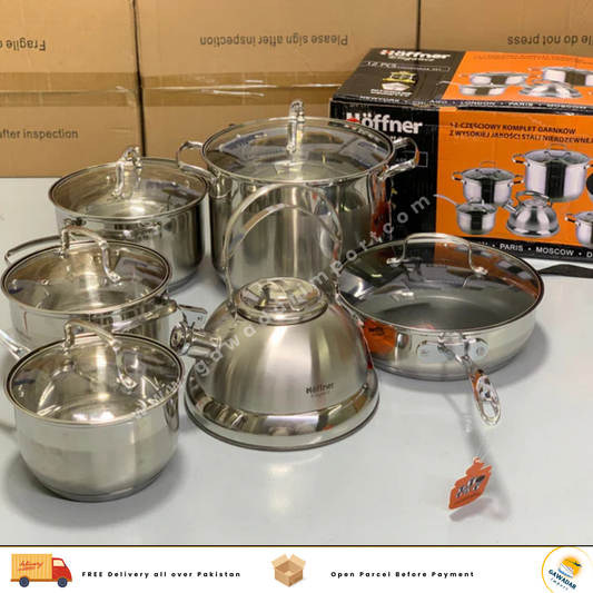 Hoffner Elegance Cookware Set 12 pieces Made for Germany Stainless Steel